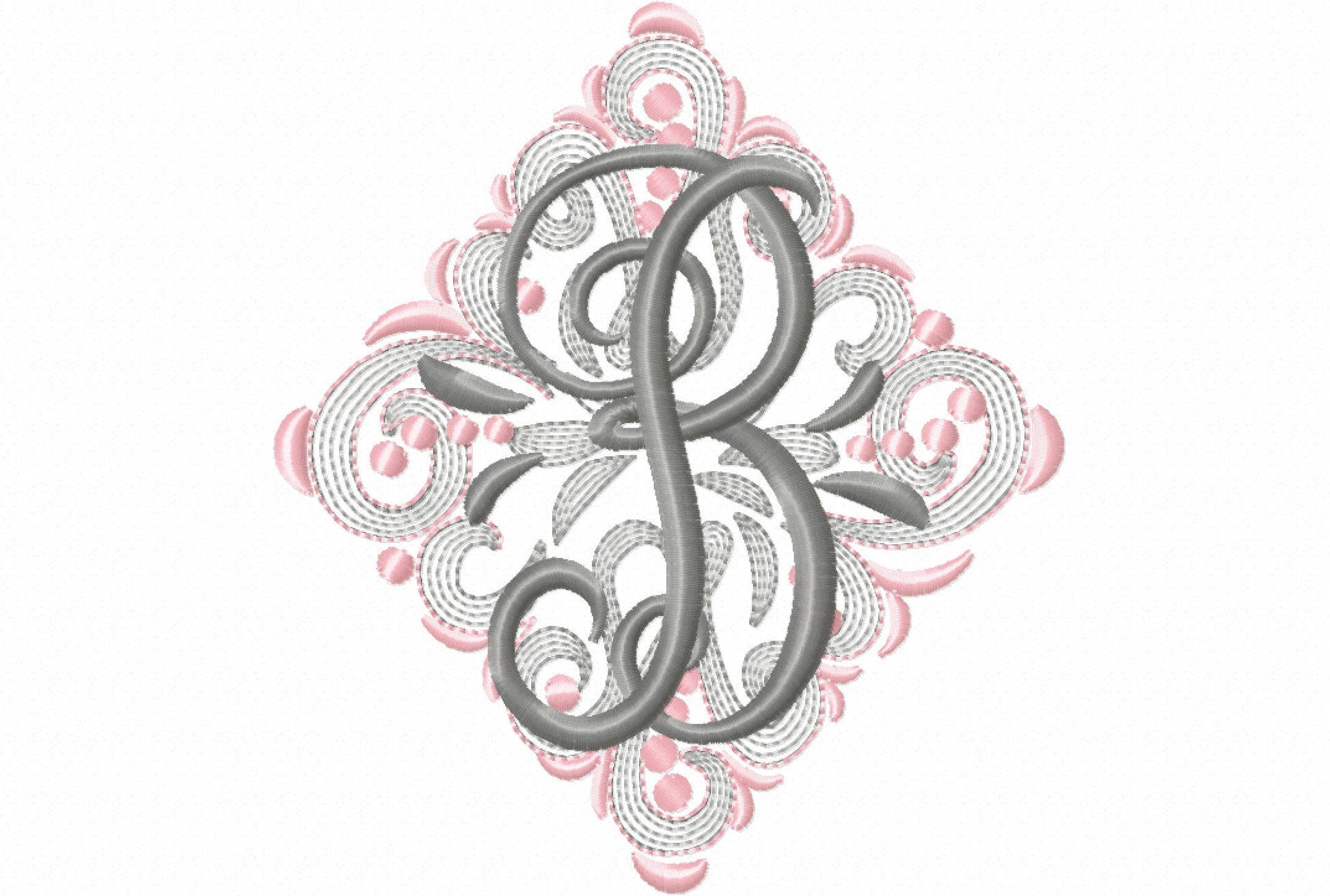 Light Elegant Swirl and Curl Monogram – Embroidery Font 4" 4.5" 5" 6" 7" 8" | BX PES DST JEF | Artapli