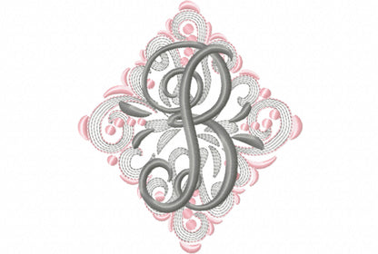 Light Elegant Swirl and Curl Monogram – Embroidery Font 4" 4.5" 5" 6" 7" 8" | BX PES DST JEF | Artapli