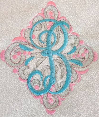 Light Elegant Swirl and Curl Monogram – Sizes 4" 4.5" 5" 6" 7" 8" BX Digital Font File | Artapli