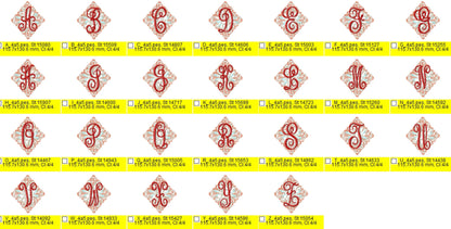 Light Ornamental Elegant Monogram A-Z – Sizes 4" 4.5" 5" 6" 7" 8" BX Digital Font File | Artapli