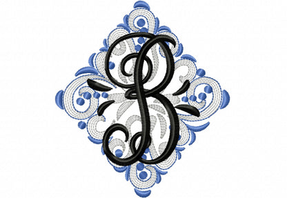Light Elegant Swirl and Curl Monogram – Girl embroidery design by Artapli