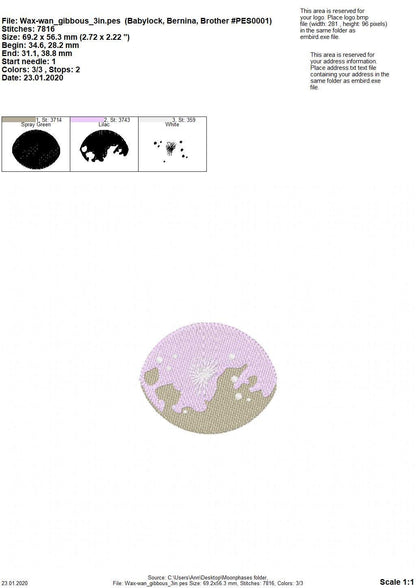 Moon Phases / Glow in the dark special – Pumpkin embroidery pattern by Artapli