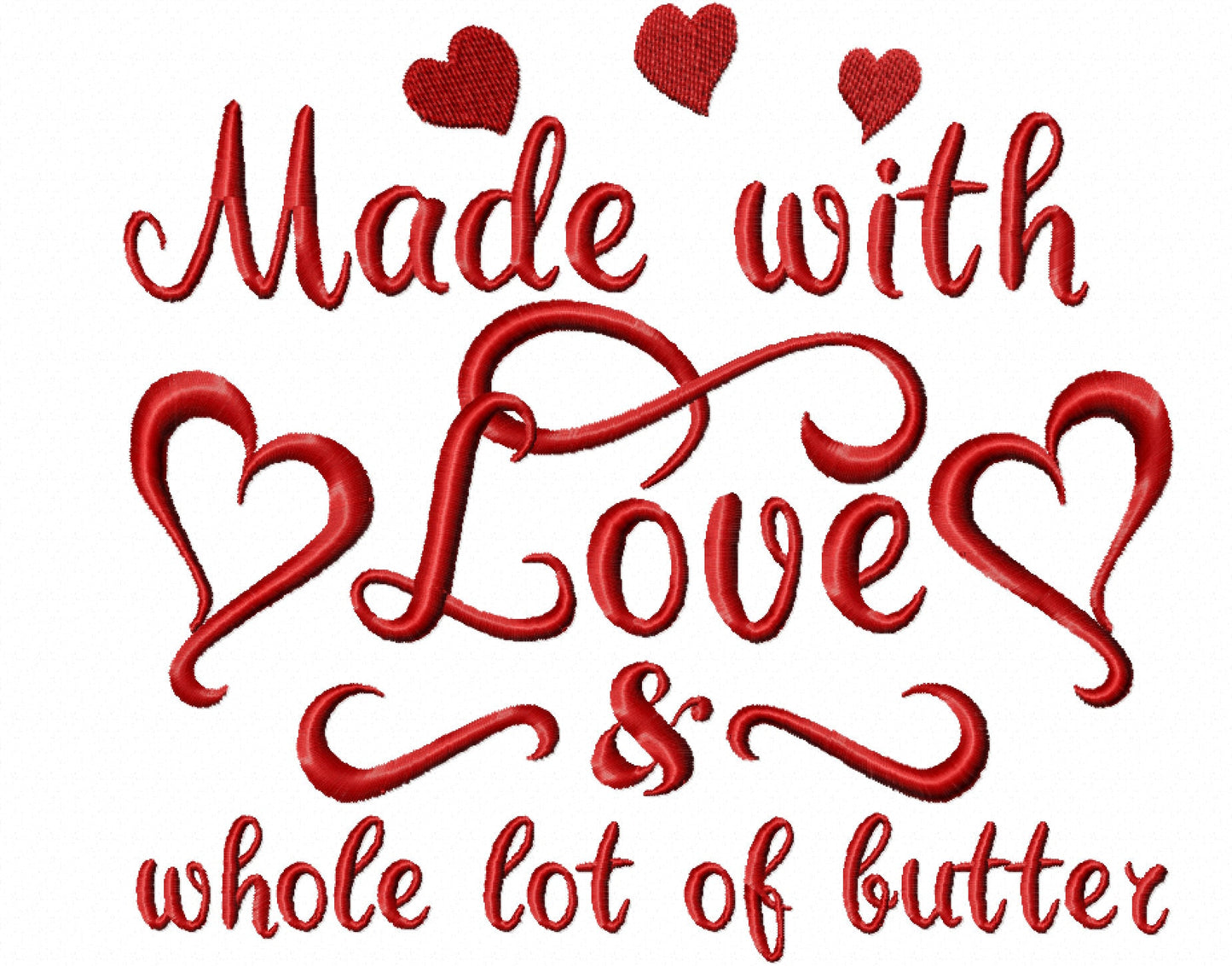 Kitchen Towel Love Saying Set of 6 – Sizes 4" 5" 7" Digital Embroidery File | Artapli