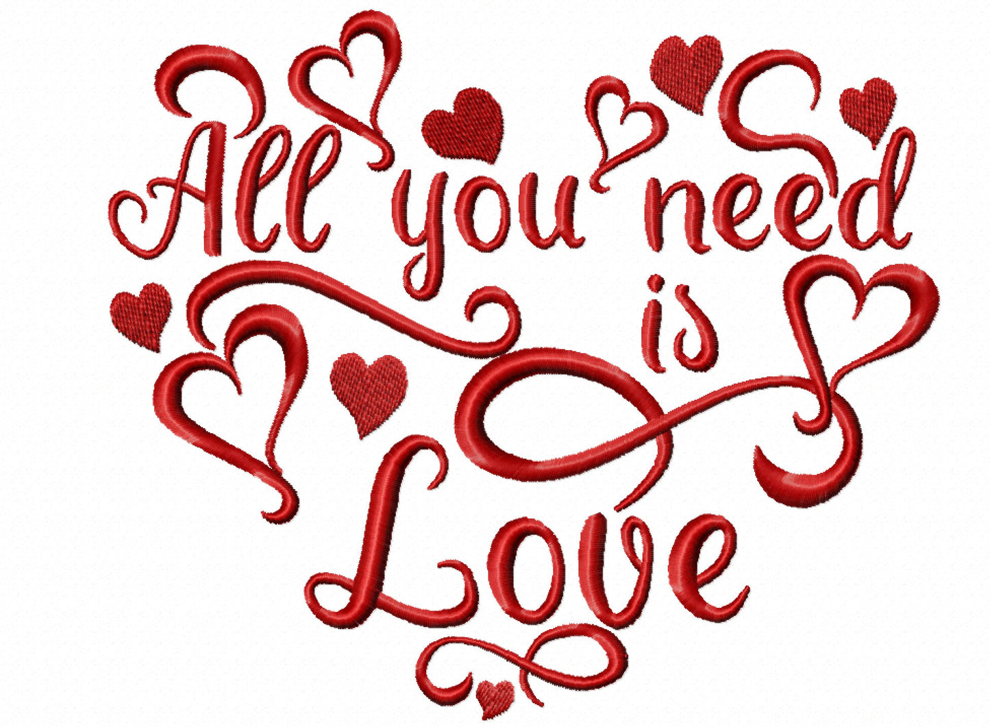 Kitchen Towel Love Saying Set of 6 Machine Embroidery 4" 5" 7" | PES DST JEF | Artapli
