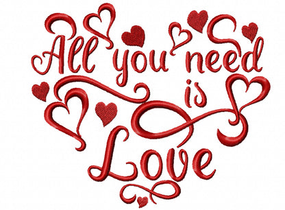 Kitchen Towel Love Saying Set of 6 Machine Embroidery 4" 5" 7" | PES DST JEF | Artapli