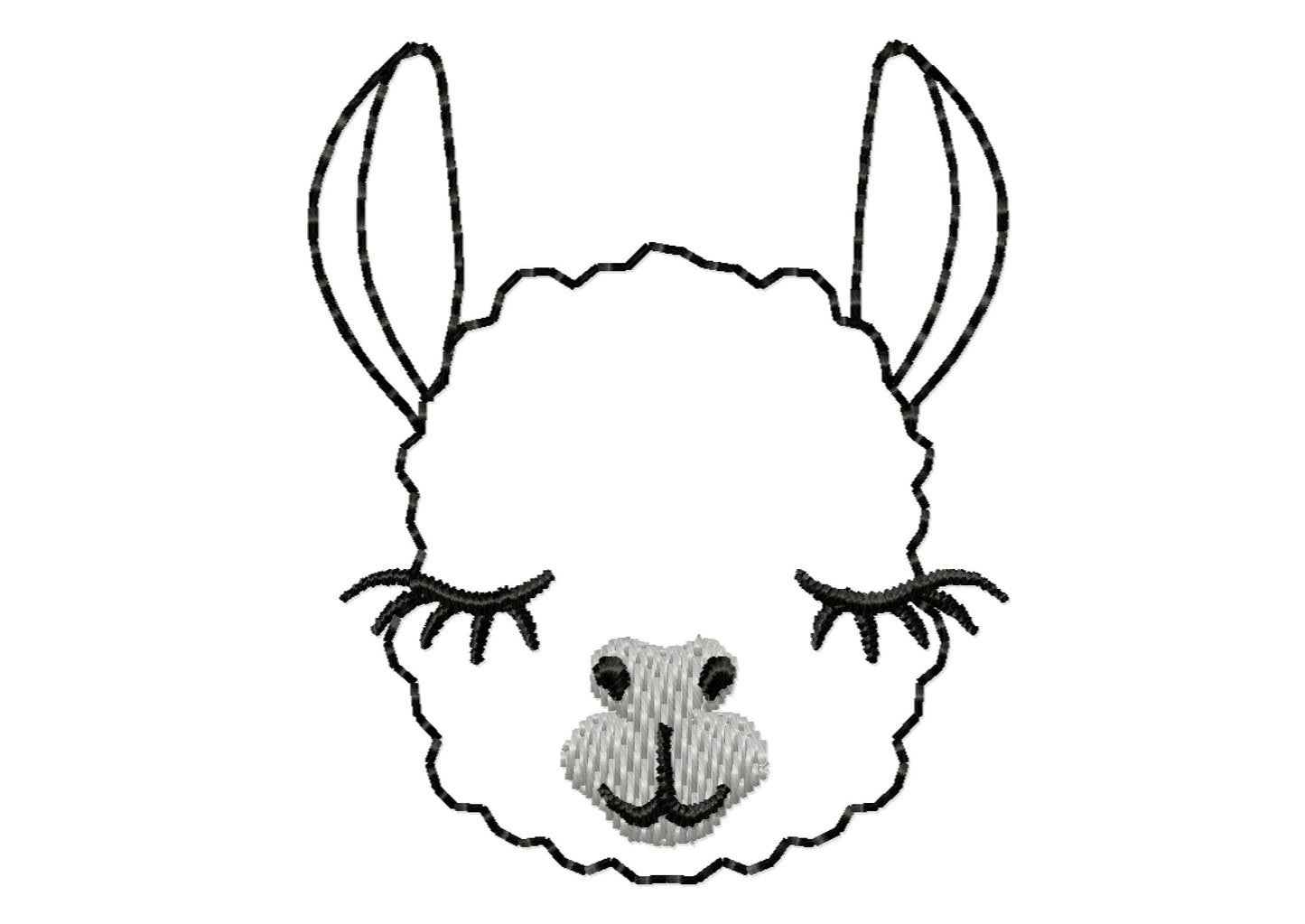 Cute Llama Face Outline Feltie - image 1
