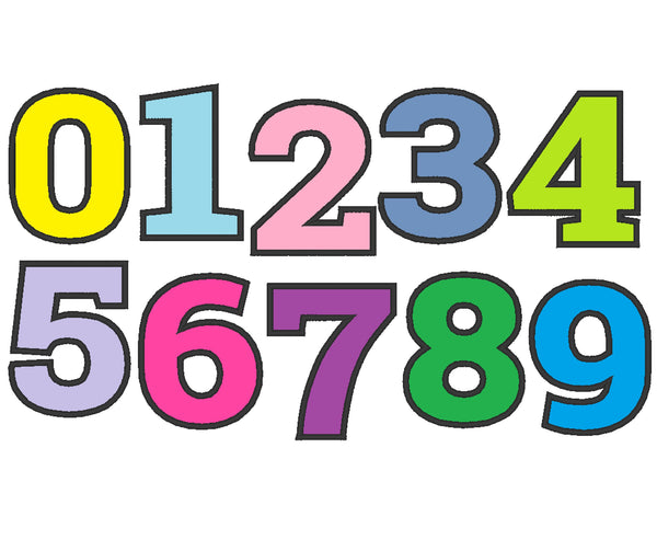 Wide Satin Stitch Bold Birthday Numbers Applique Embroidery 2" 3" 4" 5" 6" 7" | PES DST JEF | Artapli
