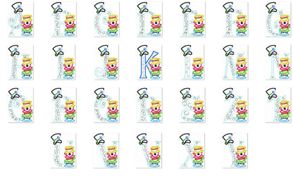 Mad hatter tea party entire alphabet – Kids embroidery pattern by Artapli