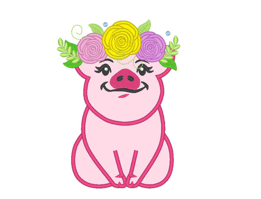 Piggie roses floral crown – Instant Download | Artapli