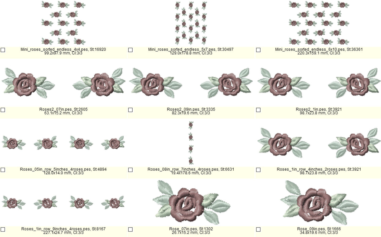 Classic Mini Rose Accent – Baby embroidery design by Artapli