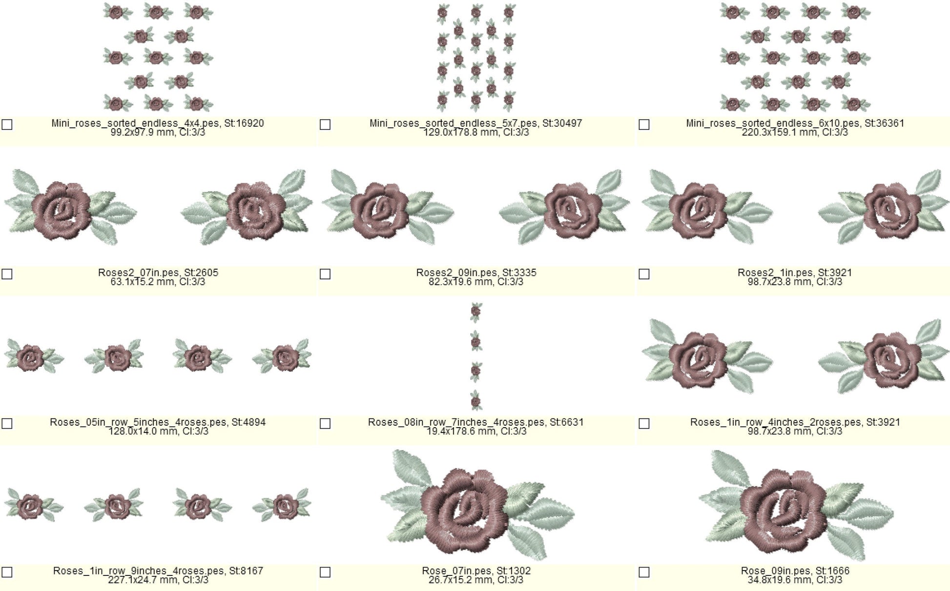 Classic Mini Rose Accent – Baby embroidery design by Artapli