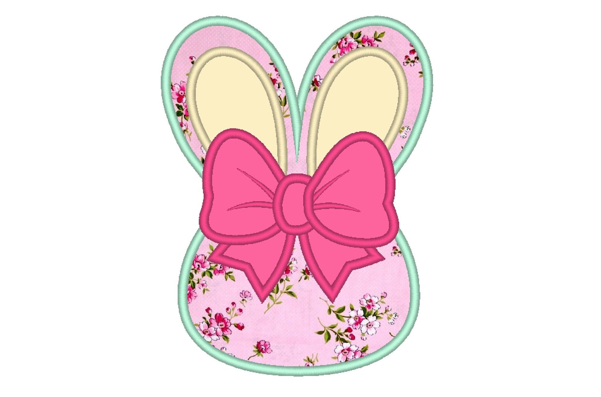 Easter Bunny with bow Applique machine embroidery designs in sizes 4, 5, 6, 7, 9 inches cute bunny girl bunny head and bow applique