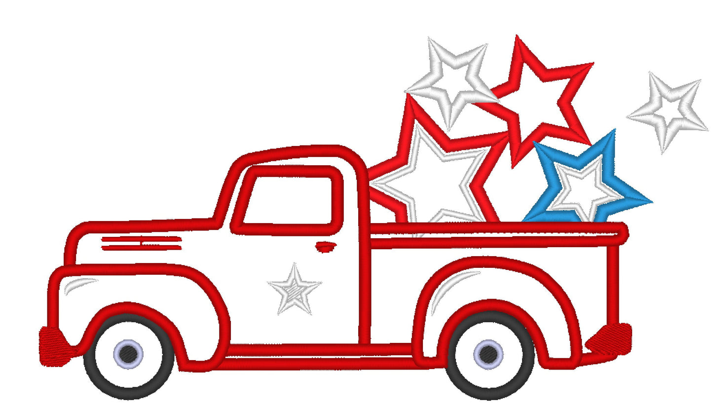 Patriotic Vintage Station Wagon Red Truck – Instant Download | Artapli