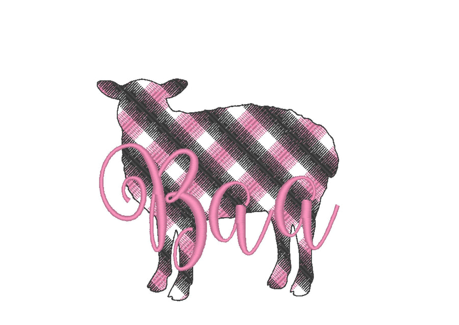 Sheep Baa Gingham Machine Embroidery 4" 5" 6" 7" | PES DST JEF | Artapli
