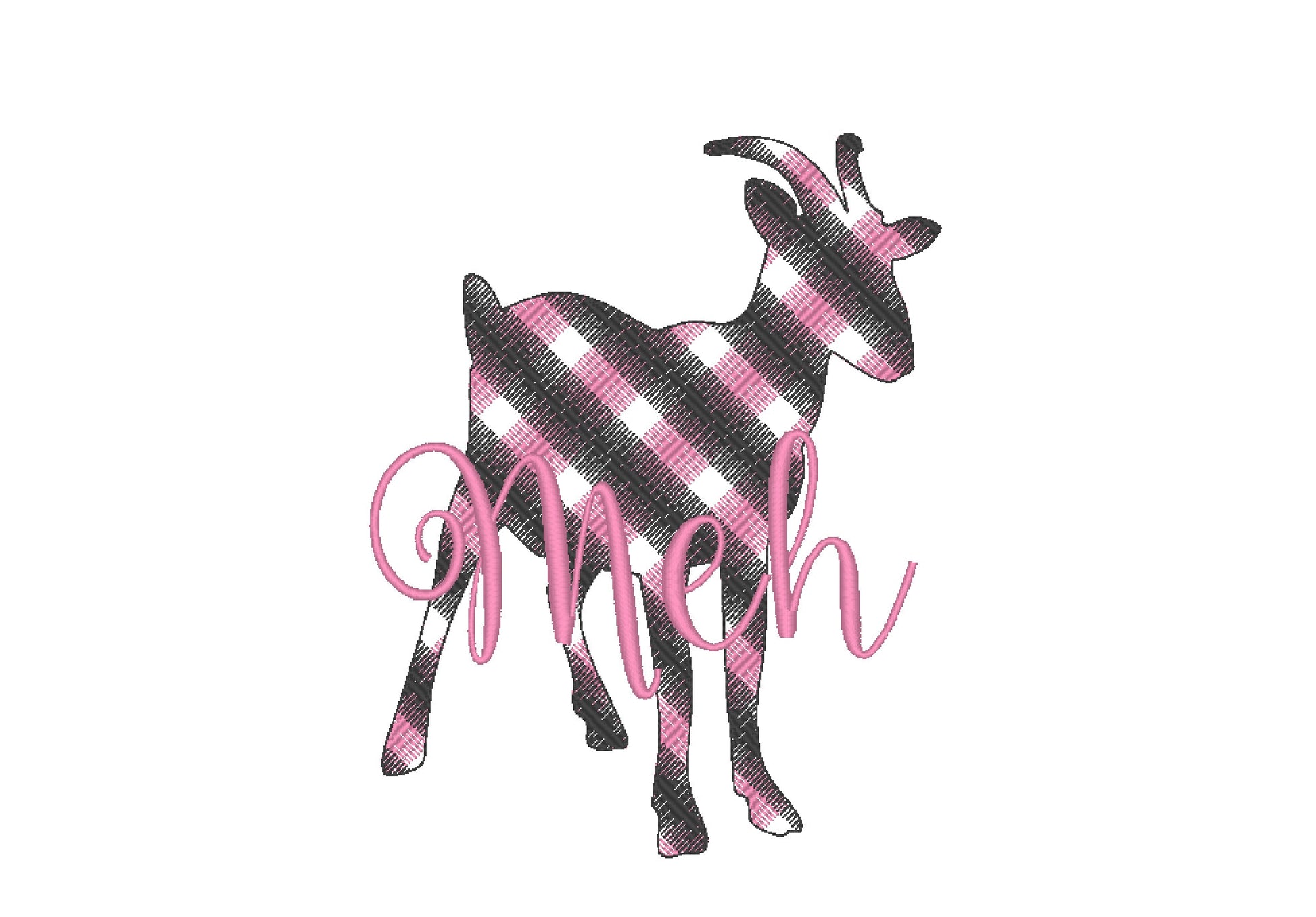 Goat Meh Honk Plaid Machine Embroidery 4" 5" 6" 7" | PES DST JEF | Artapli