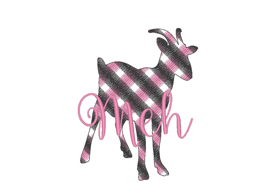 Goat Meh Honk Plaid Machine Embroidery 4" 5" 6" 7" | PES DST JEF | Artapli