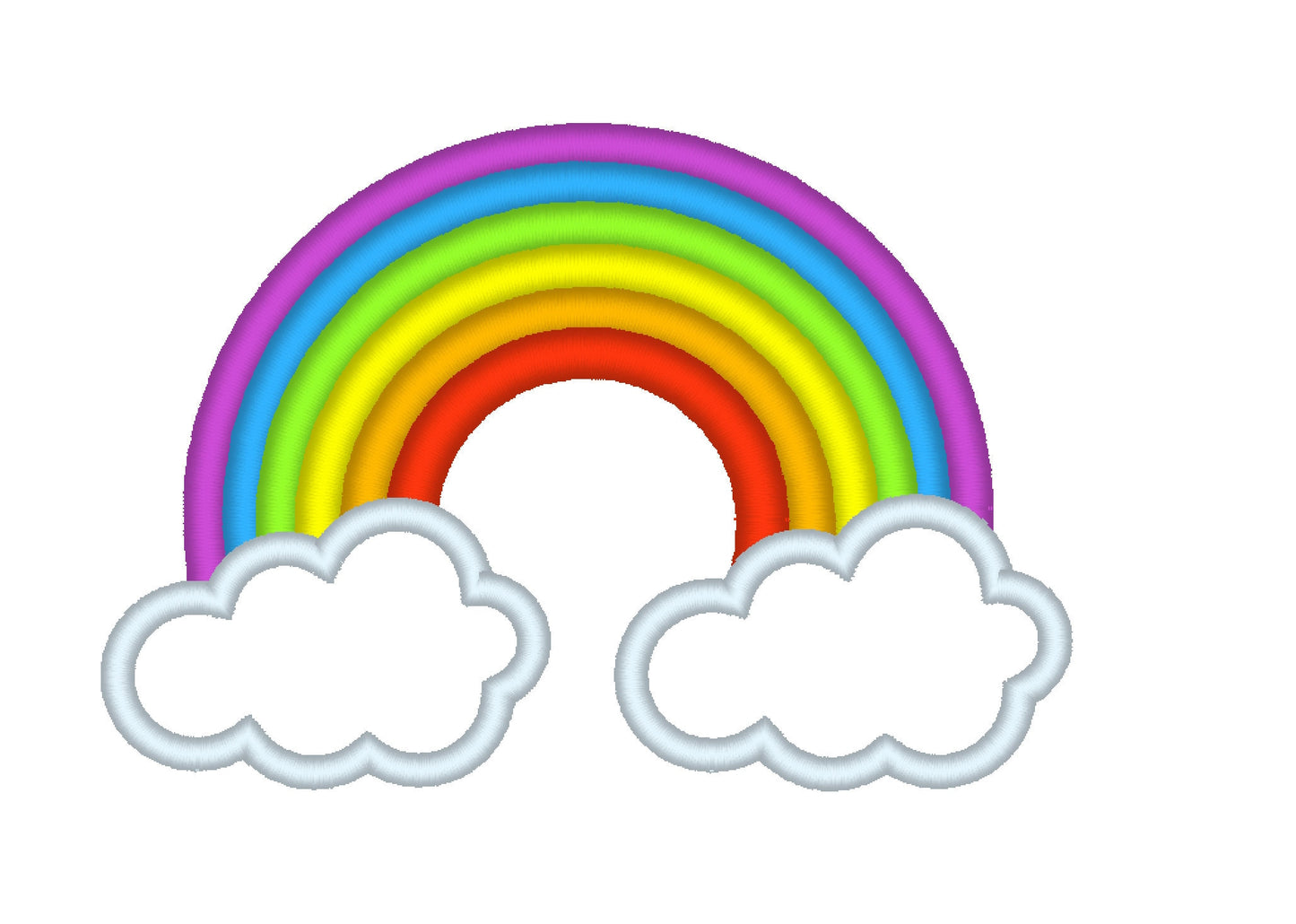 Rainbow and Clouds Applique Embroidery 4" 5" 6" 7" 10" | PES DST JEF | Artapli