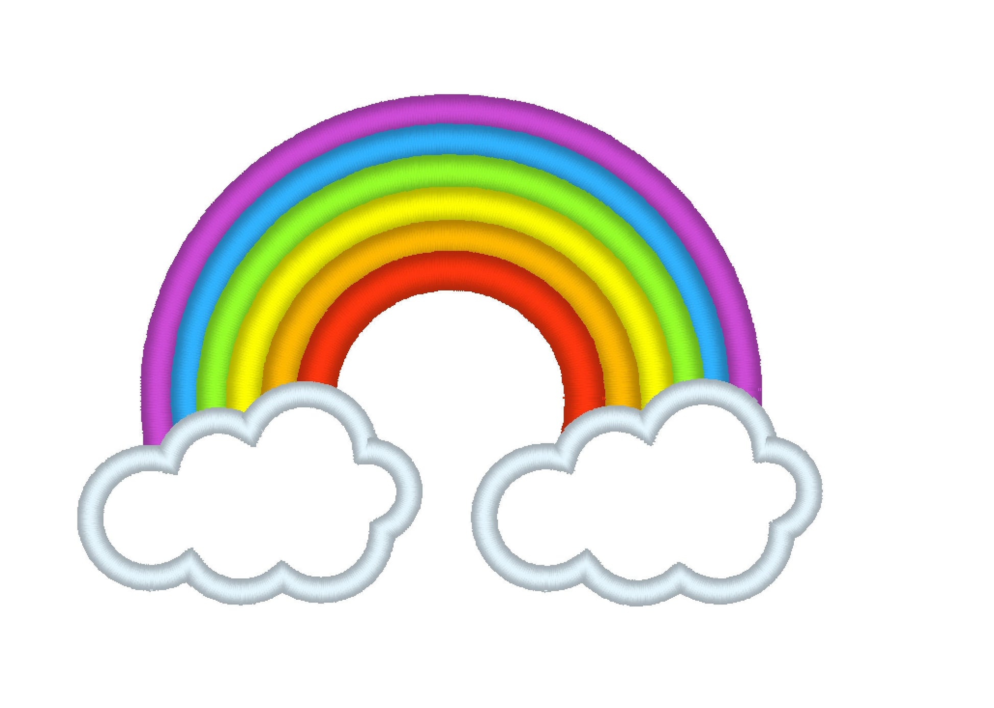 Rainbow and Clouds Applique Embroidery 4" 5" 6" 7" 10" | PES DST JEF | Artapli