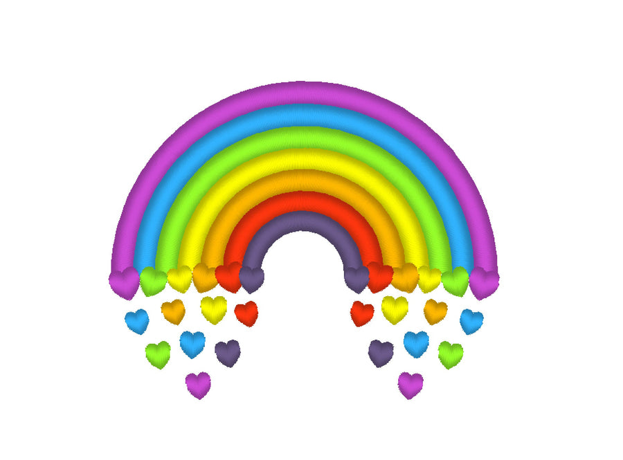 Rainbow 7 colors In-the-Hoop Embroidery 4" 5" 5.5" 6" 7" | PES DST JEF | Artapli