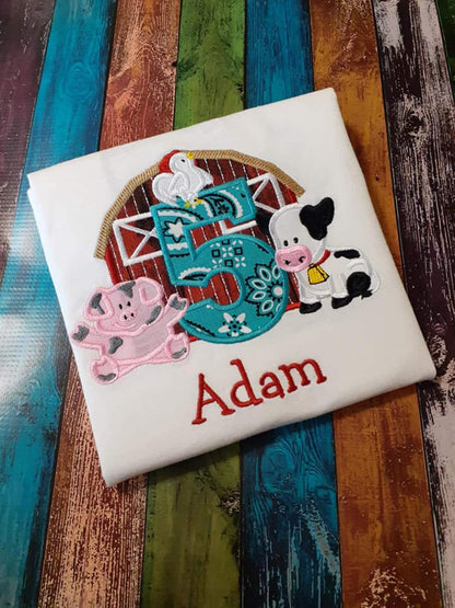 Farm Barn Animals Birthday Number 1 One