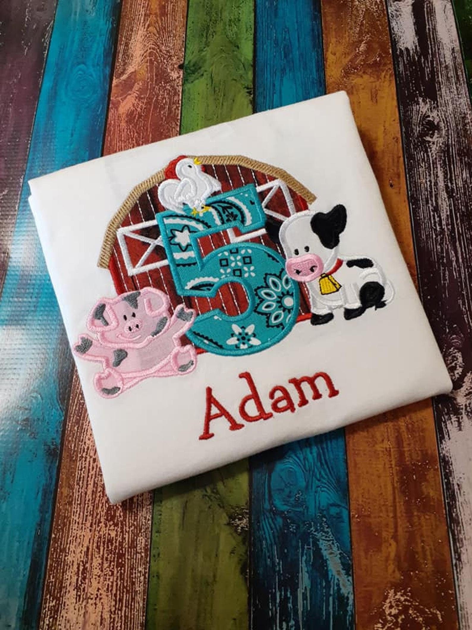 Farm Barn animals birthday number Two – Instant Download | Artapli