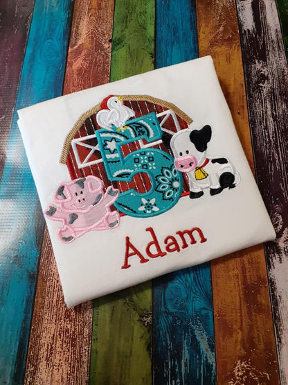 Farm Barn animals birthday number Two – Instant Download | Artapli