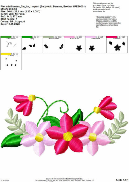 Mini Wee Flowers – Accent machine embroidery design by Artapli
