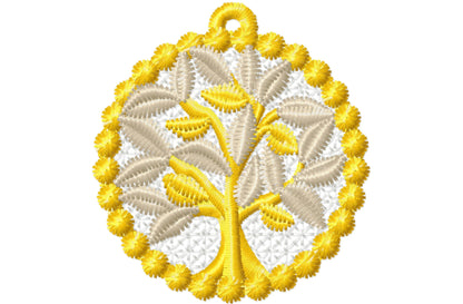 Lace Tree of Life FSL Machine Embroidery 1.5" 2" 2.5" 3" 3.5" 4" | PES DST JEF | Artapli