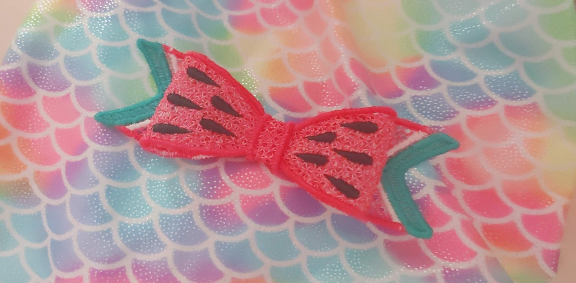 Watermelon summer FSL bow Machine Embroidery 2" 3" 3.5" 4" 5" 7" | PES DST JEF | Artapli