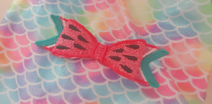 Watermelon summer FSL bow Machine Embroidery 2" 3" 3.5" 4" 5" 7" | PES DST JEF | Artapli