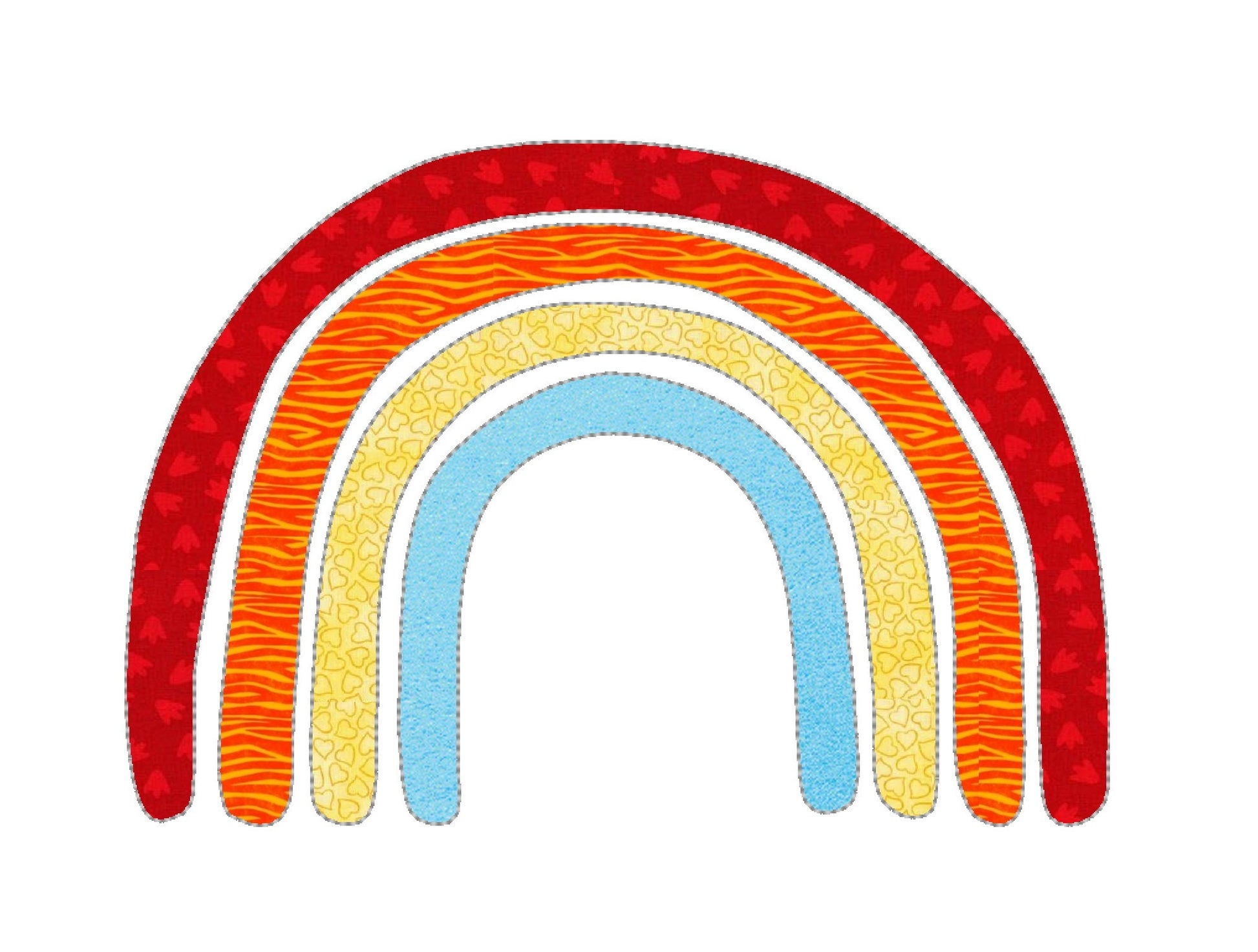 Rainbow Raggedy Applique Embroidery 4" 5" 6" 7" 8" 10" | PES DST JEF | Artapli