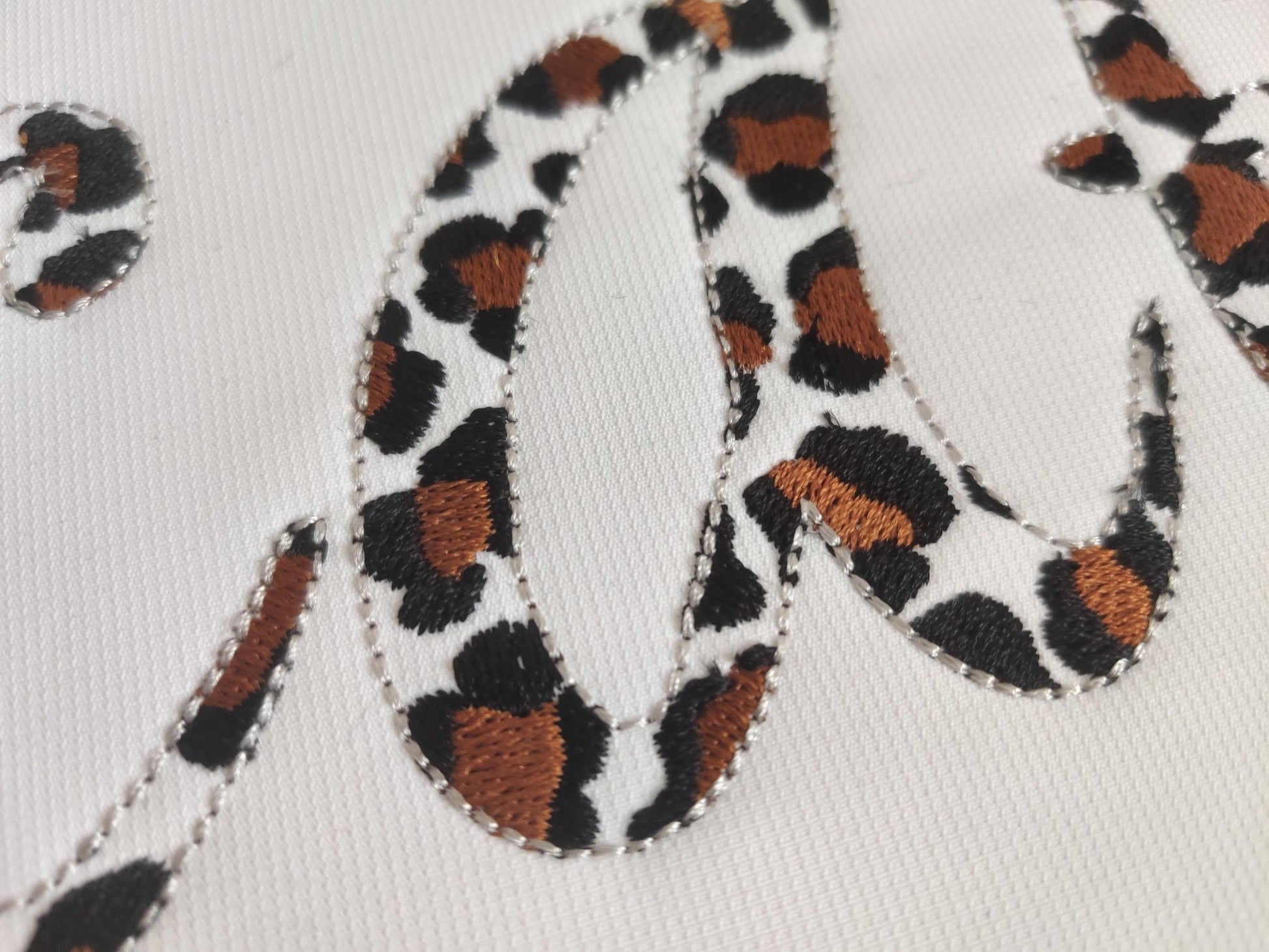 Leopard Print Patterned Font – Animal embroidery design by Artapli