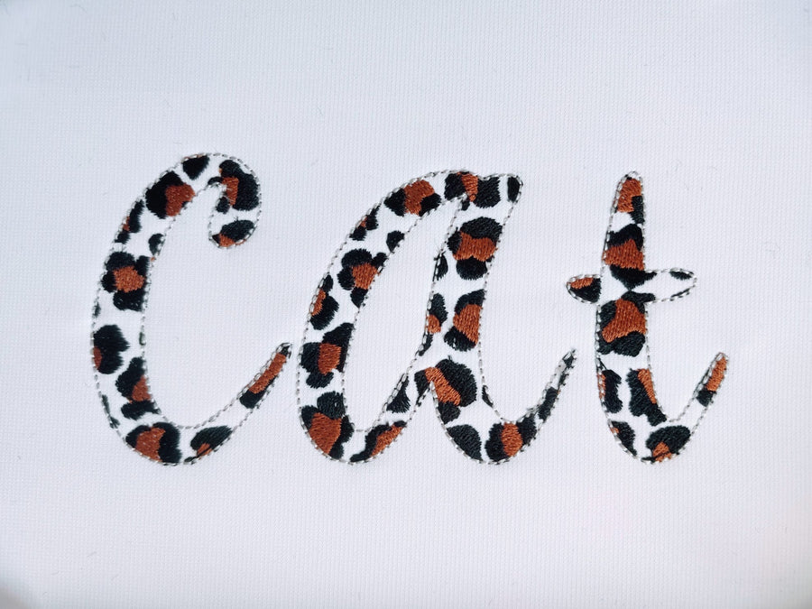 Leopard Print Patterned Font – Embroidery 2" 3" 3.5" 4" 4.5" 5" | BX PES DST JEF | Artapli
