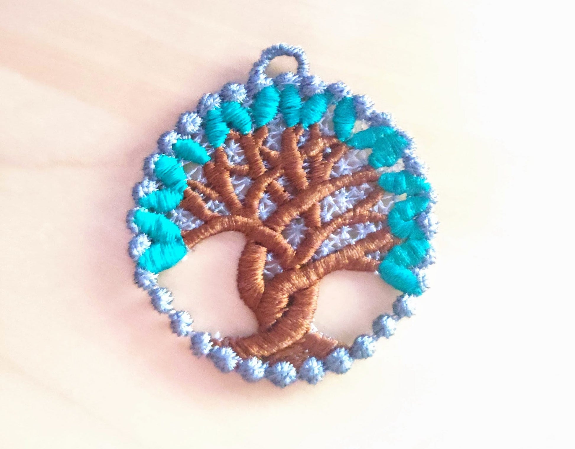 Lace Tree of Life Charm Earrings FSL Machine Embroidery 1.5" 2" 2.5" 3" 3.5" 4" | PES DST JEF | Artapli