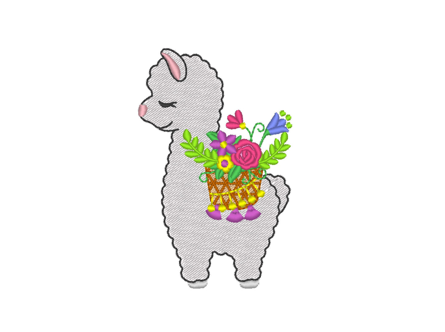 Mini Fill Stitch Llama Machine Embroidery 3" 3.5" 4" | PES DST JEF | Artapli