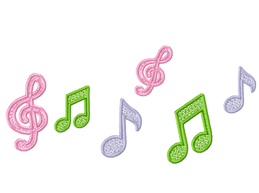 Music Note Musical FSL Machine Embroidery 1.5" 2" 4" | PES DST JEF | Artapli