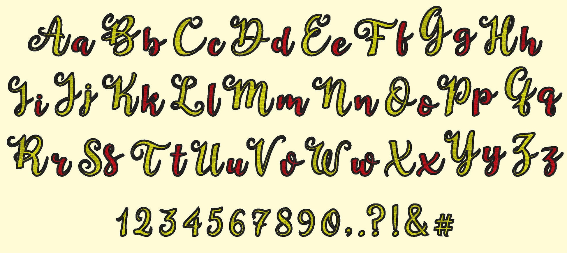 Curly Fill Stitch Font Dune – Instant Download | Artapli
