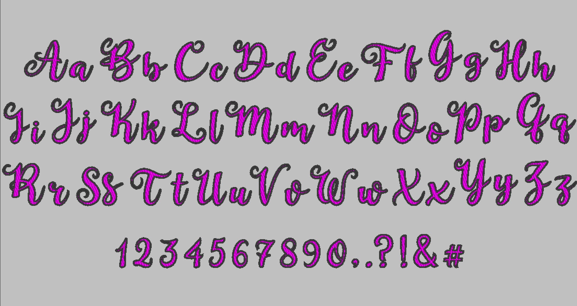 Curly Fill Stitch Font Dune – Sizes 1.3" 1.5" 2" 3" 3.5" 4" BX Digital Font File | Artapli