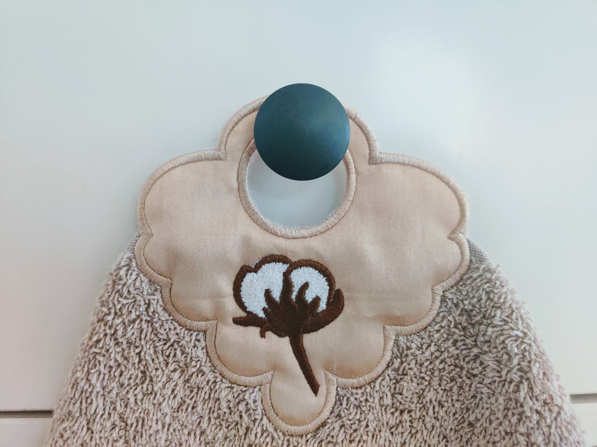 Cotton Flower towel topper hanging hole SET of 3 types In The Hoop machine embroidery designs ITH project Towel hanger for hoop 4x4 and 5x7