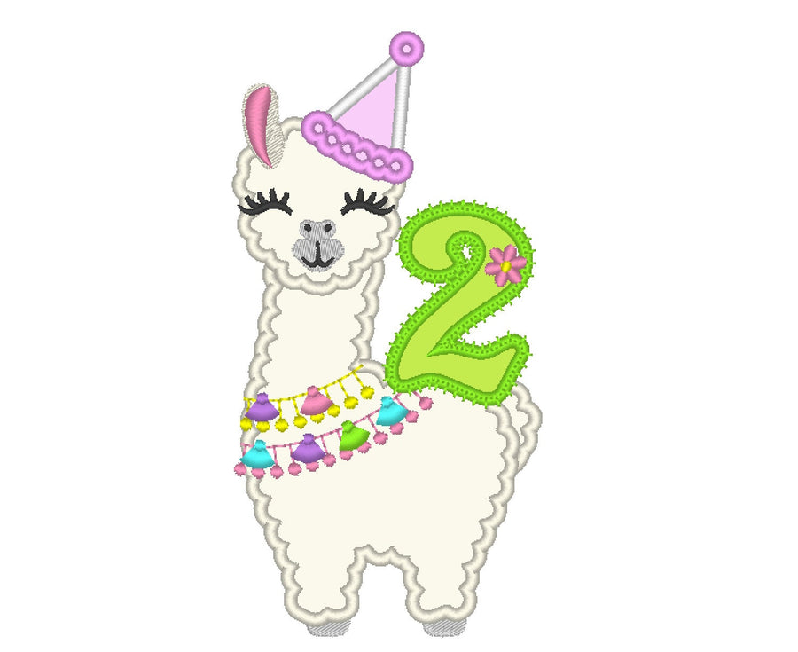 Llama Alpaca Birthday Number 2 - image 1