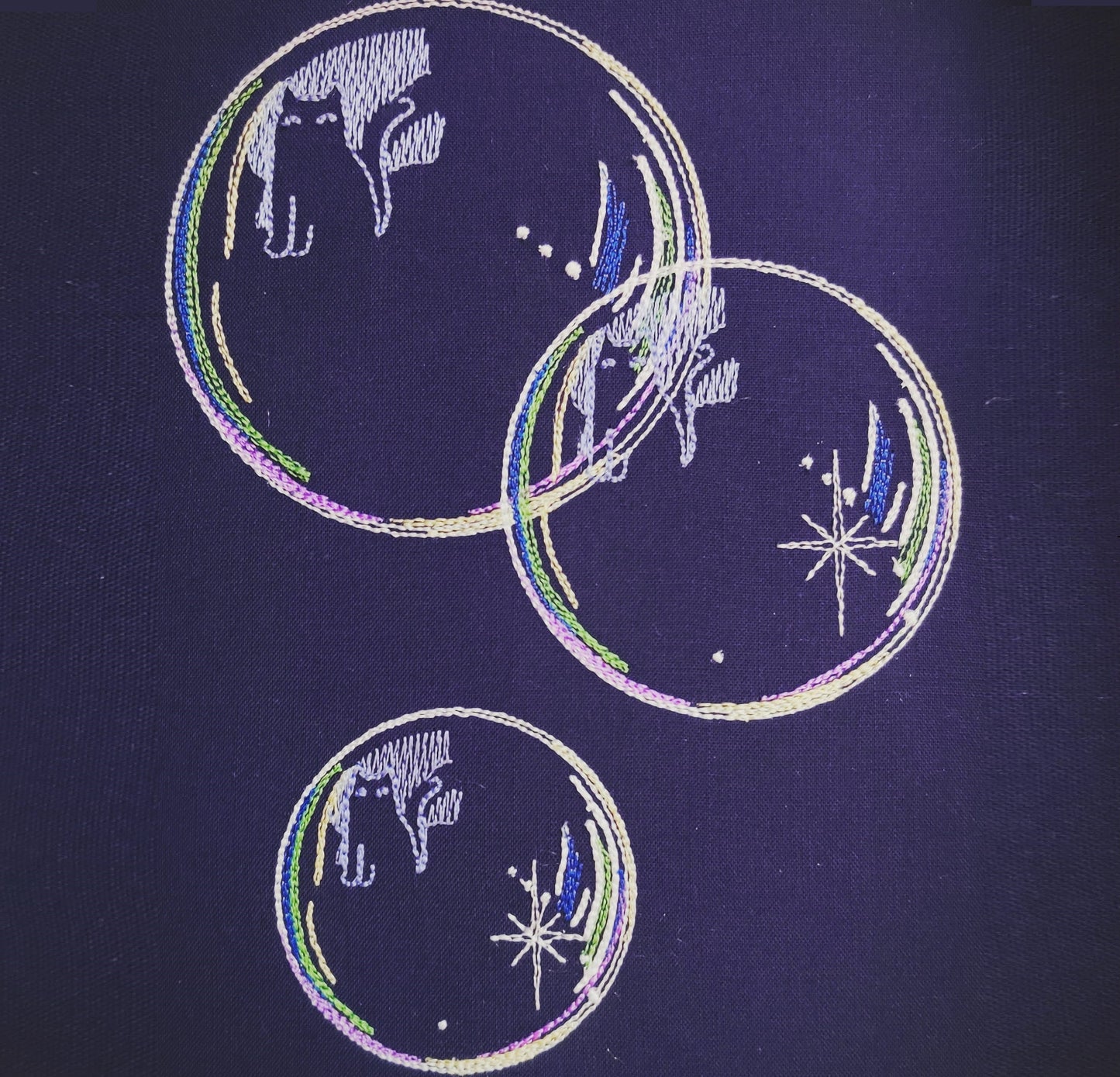 Peaking Hidden Cat Bubble Set of 3 Machine Embroidery 2" 3" 3.5" 4" 4.5" 7" | PES DST JEF | Artapli