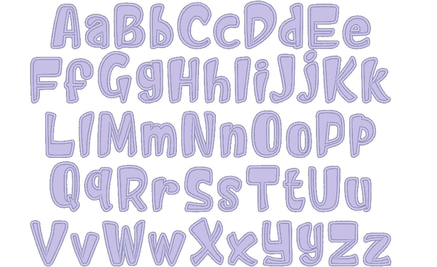 Monogram Applique Font machine embroidery applique – Sizes 2" 2.5" 3" 3.5" 4" 4.5" BX Digital Font File | Artapli