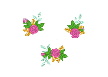 Mini Rose Flower Accent Machine Embroidery 1" 1.2" 1.5" 2" 2.5" 4" | PES DST JEF | Artapli
