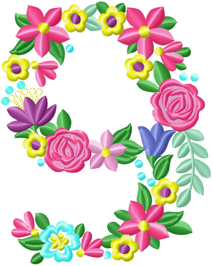 Country Floral Numbers Set 0-9 – Instant Download | Artapli