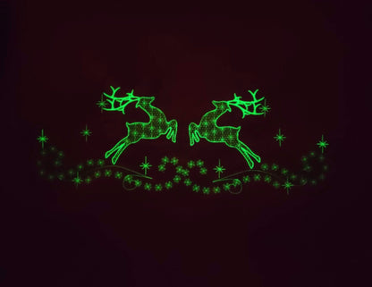 Reindeer glow in the dark machine embroidery designs Merry Christmas Deer Table runner Christmas skirt Banner Garden flag