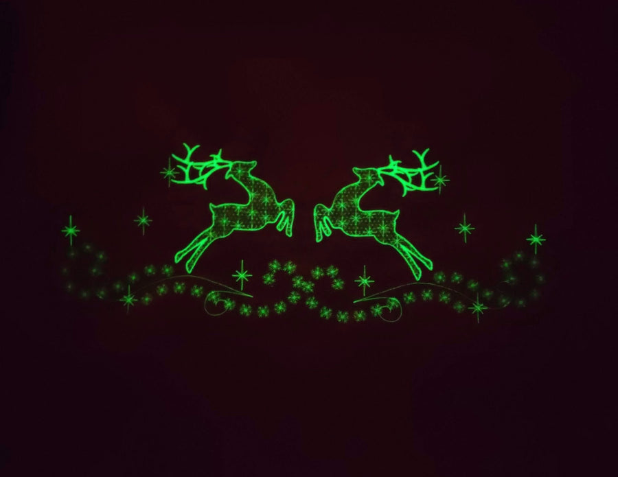 Reindeer glow in the dark machine embroidery designs Merry Christmas Deer Table runner Christmas skirt Banner Garden flag
