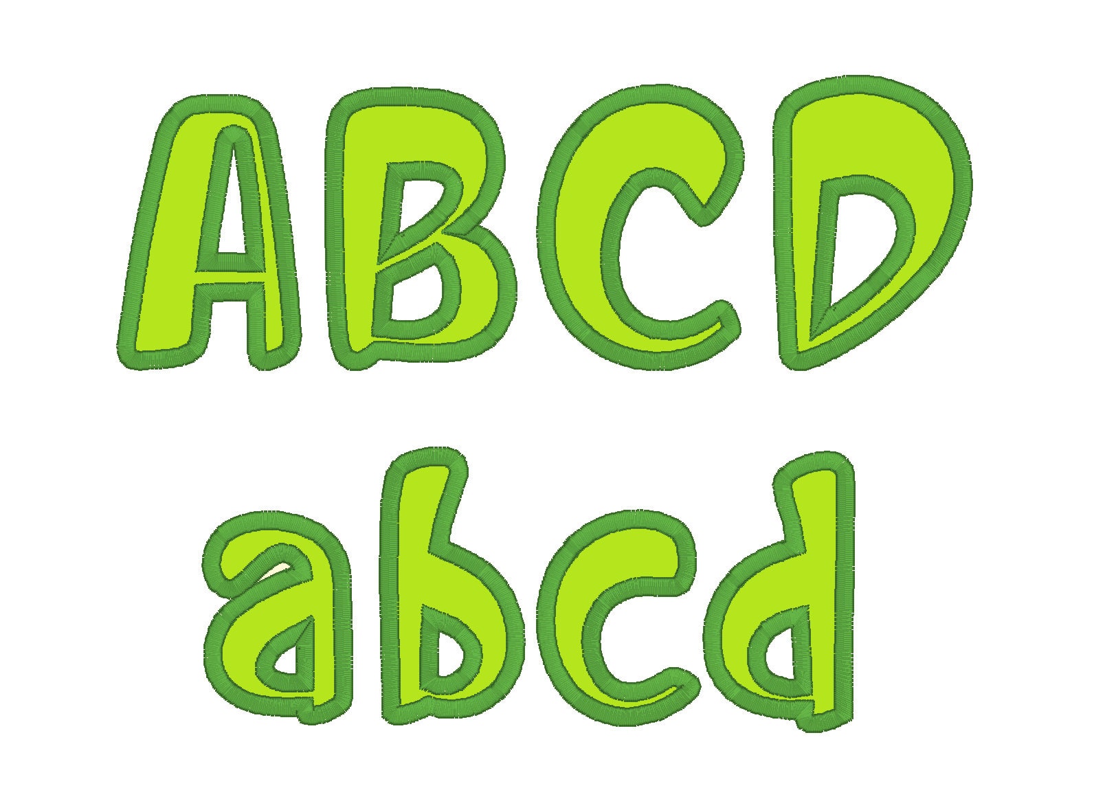 Monogram Applique Font machine embroidery – Embroidery 2" 2.5" 3" 3.5" 4" 4.5" | BX PES DST JEF | Artapli