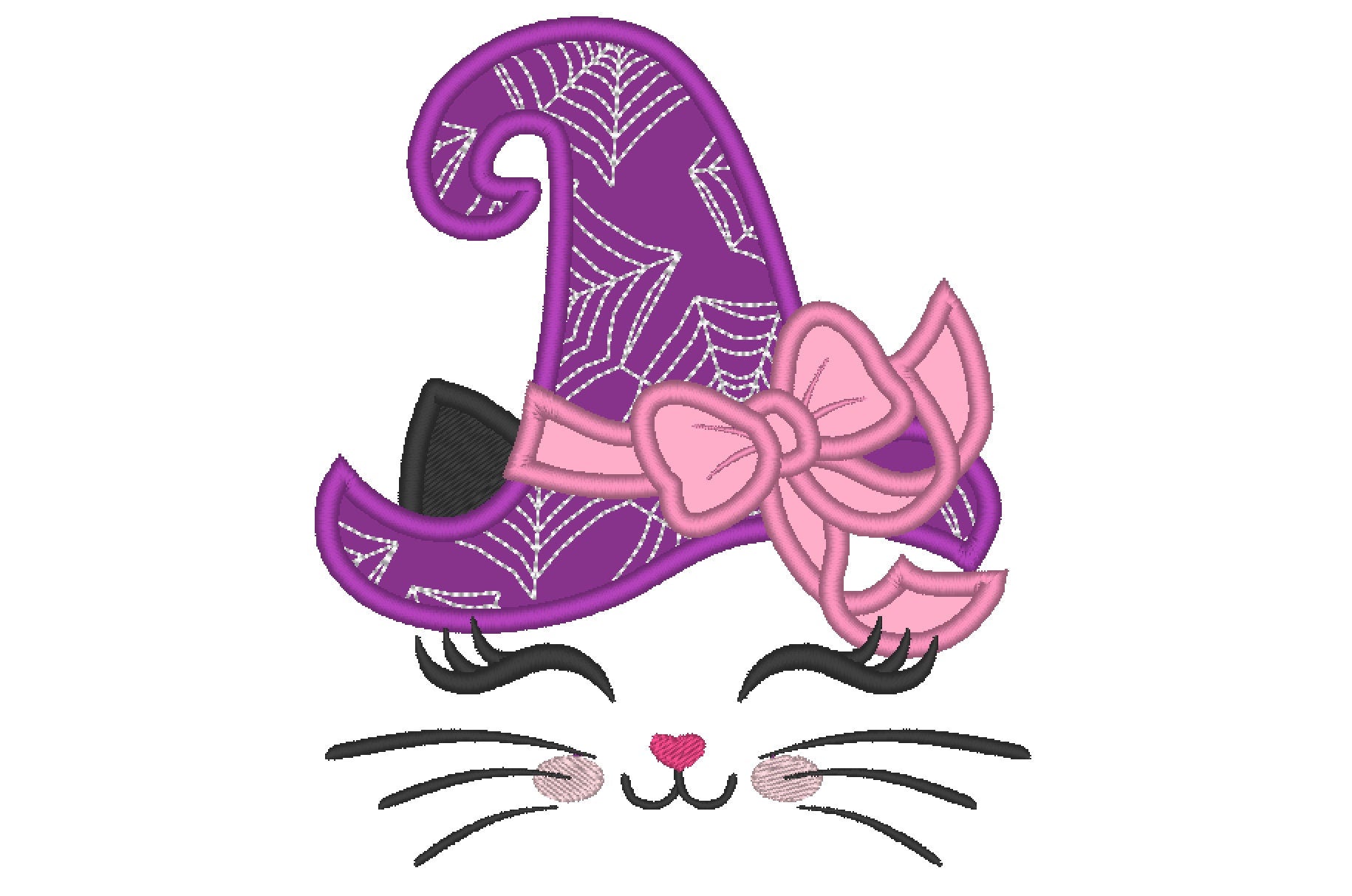 Spider web  Witch Cat Machine Embroidery 4" 5" 6" 7" 8" 10" | PES DST JEF | Artapli