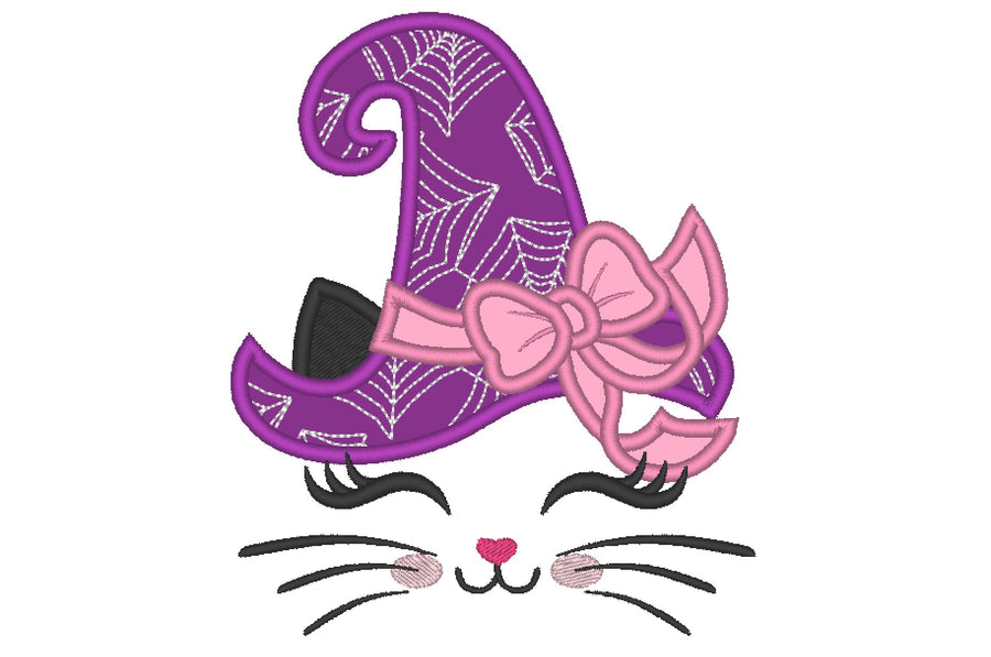 Spider web  Witch Cat Machine Embroidery 4" 5" 6" 7" 8" 10" | PES DST JEF | Artapli