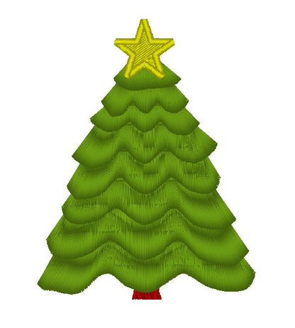 Fringed Christmas Tree – Sizes 4" 5" 6" 7" Digital Embroidery File | Artapli